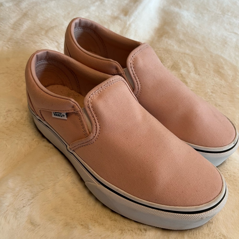 Vans Blush Pink Canvas platform Slip-Ons